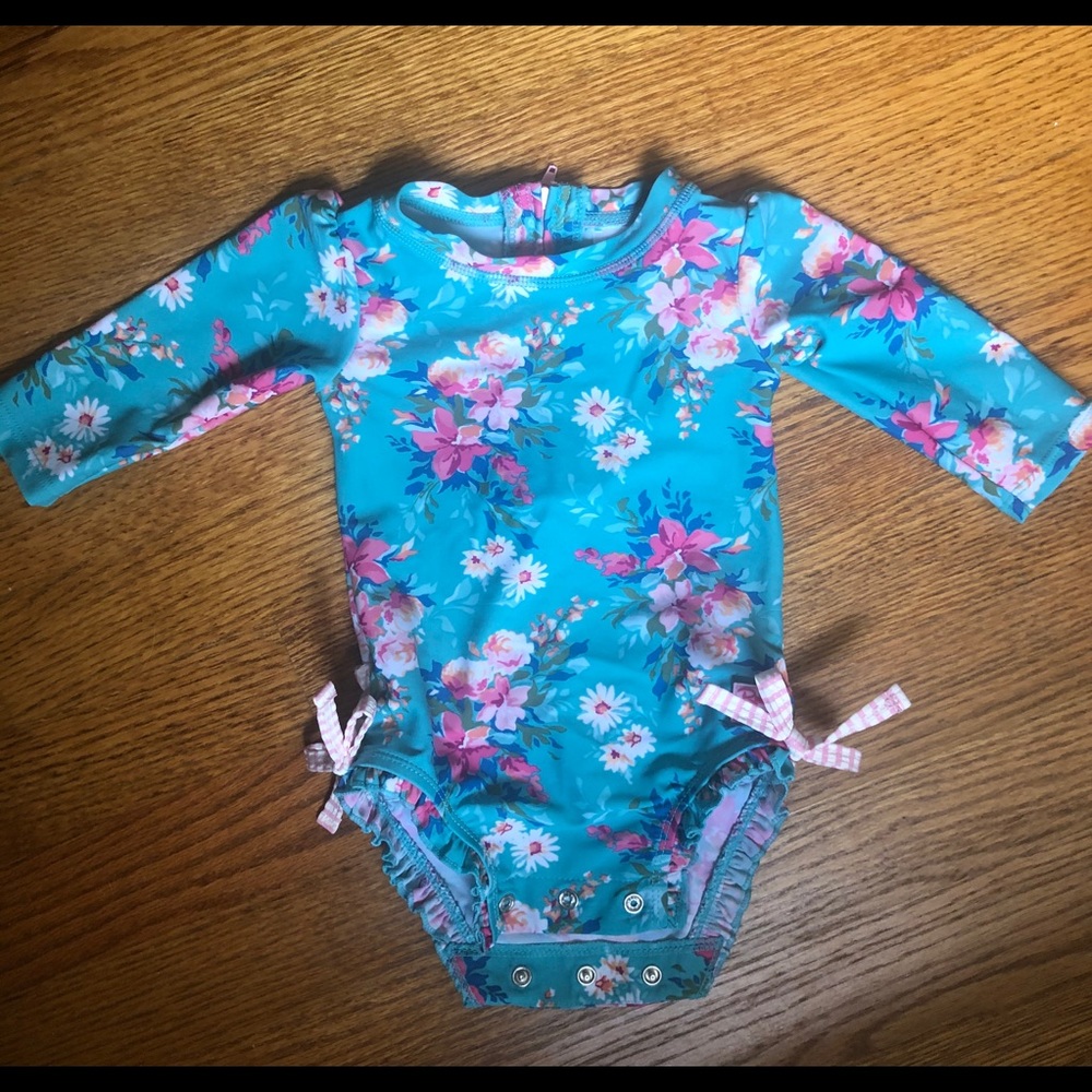 Ruffle Butts Floral Swimsuit 3-6 months